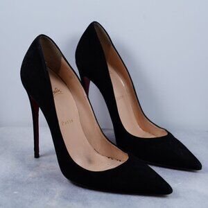 CHRISTIAN LOUBOUTIN KATE 120 BLACK SUEDE Sz 40.5
